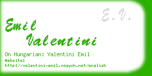 emil valentini business card